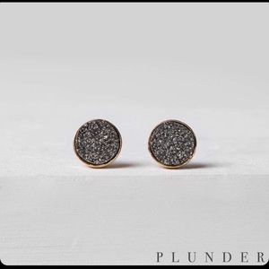 Plunder silver Sparrow Druzzy stud earrings new